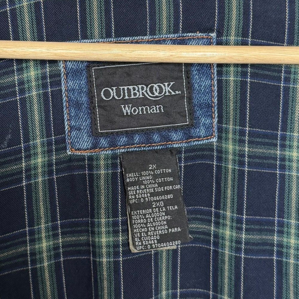 Vintage Denim Chore Barn Field Utility Coat Corduroy Collar Patch Pocket Rugged - Picture 5 of 6